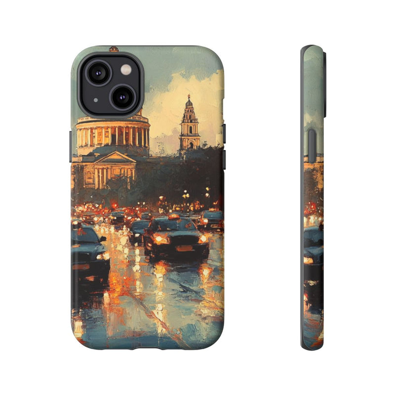 Stadsgezicht met Kathedraal bij Schemering