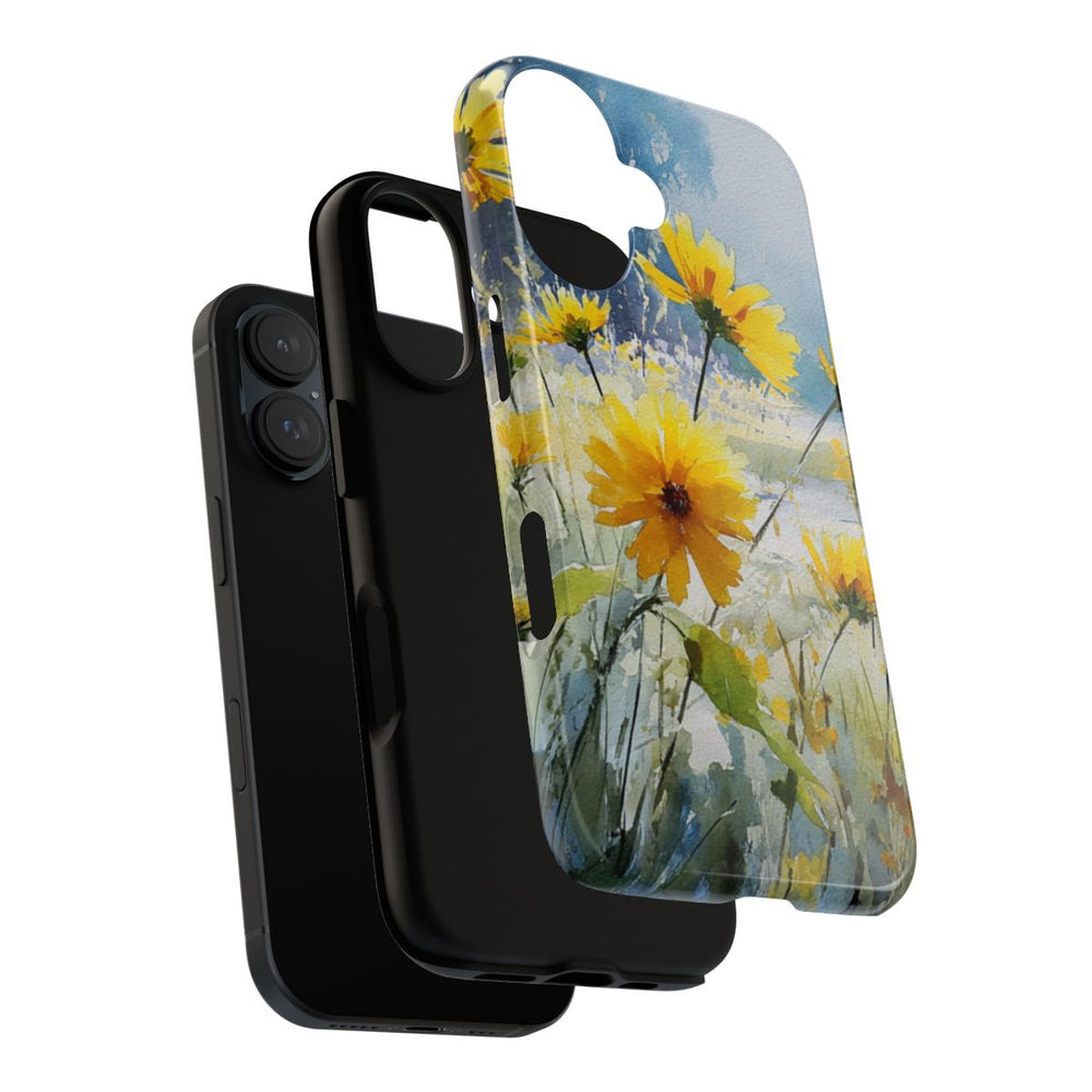Gele Zonnebloemen in Pastelkleurig Landschap
