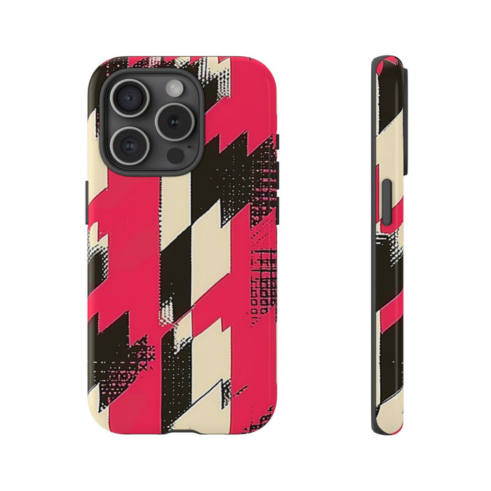 Roze en Zwart Pied-de-Poule Patroon