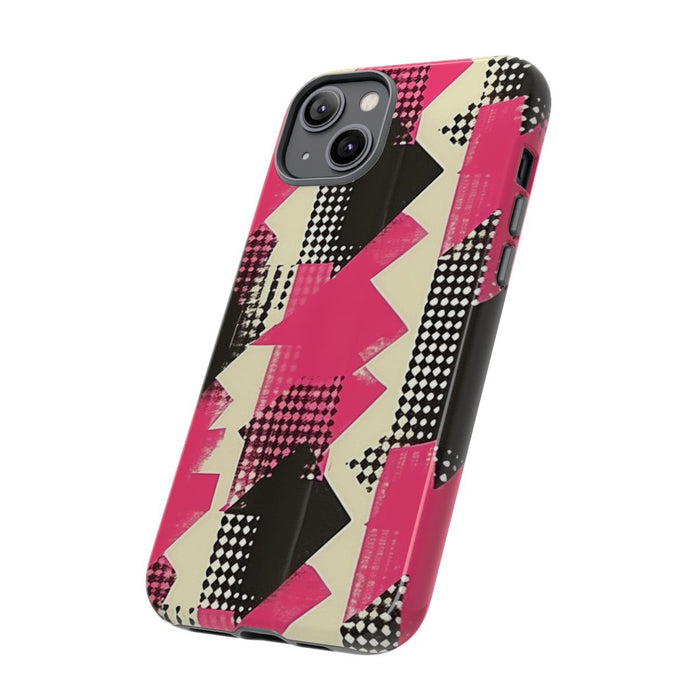 Roze en Zwart Abstract Geometrisch Patroon