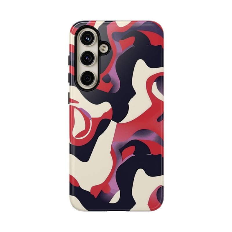 Abstract Rood-Zwart-Crème Patroon