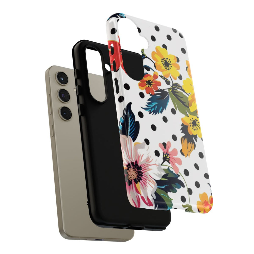Kleurrijk Bloemenpatroon met Polkadots