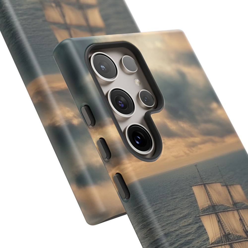 Zeilschip op Donkere Oceaan met Indrukwekkende Luchten