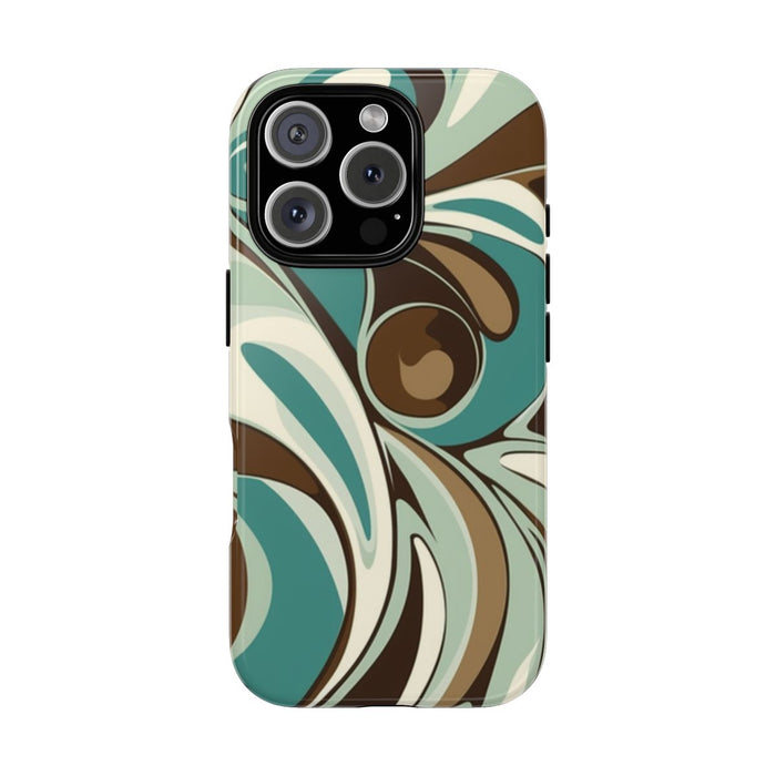 Abstracte Swirl in Teal en Bruin