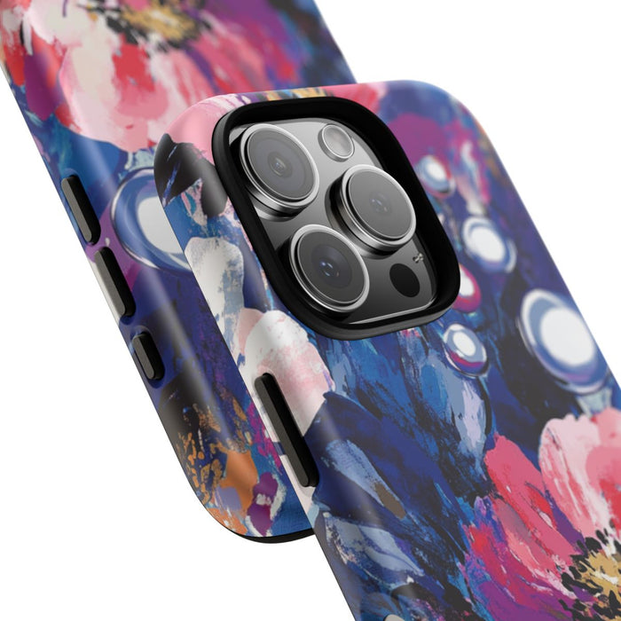 Abstracte Bloemenimpressie met Parelaccenten