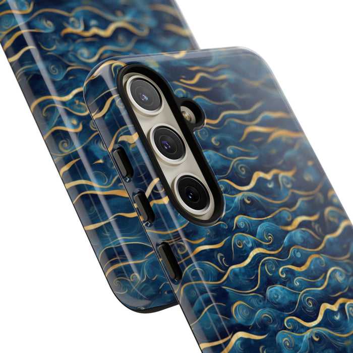 Blauw-Gouden Golfpatroon