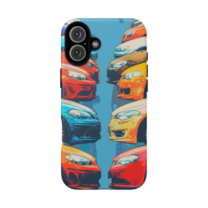 Kleurrijke Moderne Auto's in Lijntekening