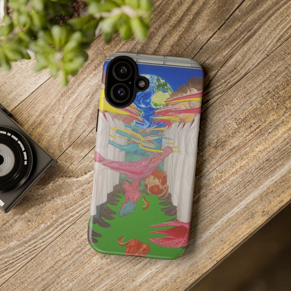 Surrealistische Figuren met Langgerekte Gezichten en Aardemotief