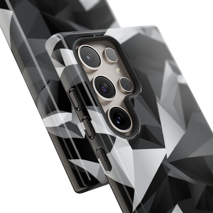 Zwart-Grijs Geometrisch Abstract Patroon