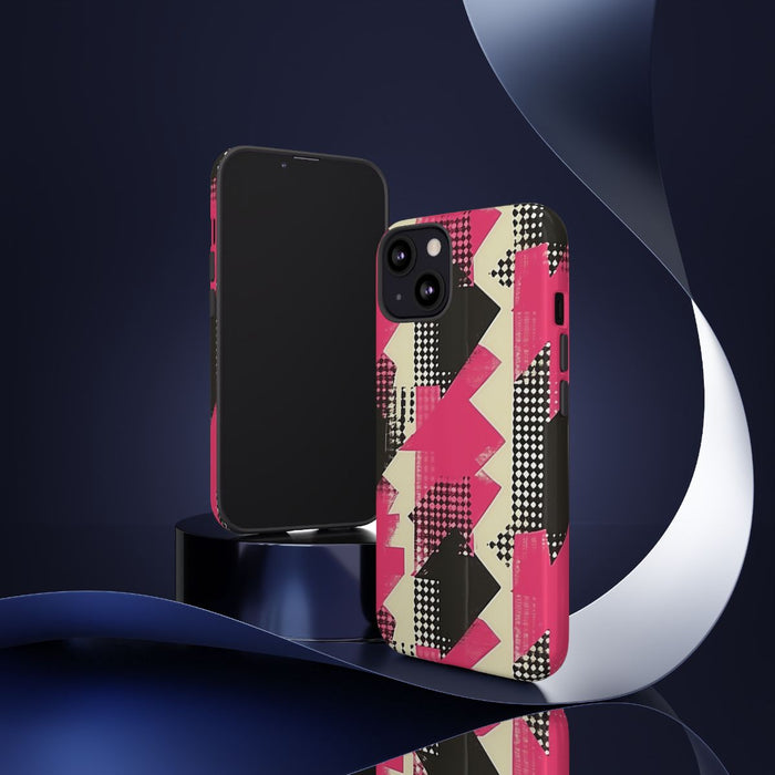 Roze en Zwart Abstract Geometrisch Patroon