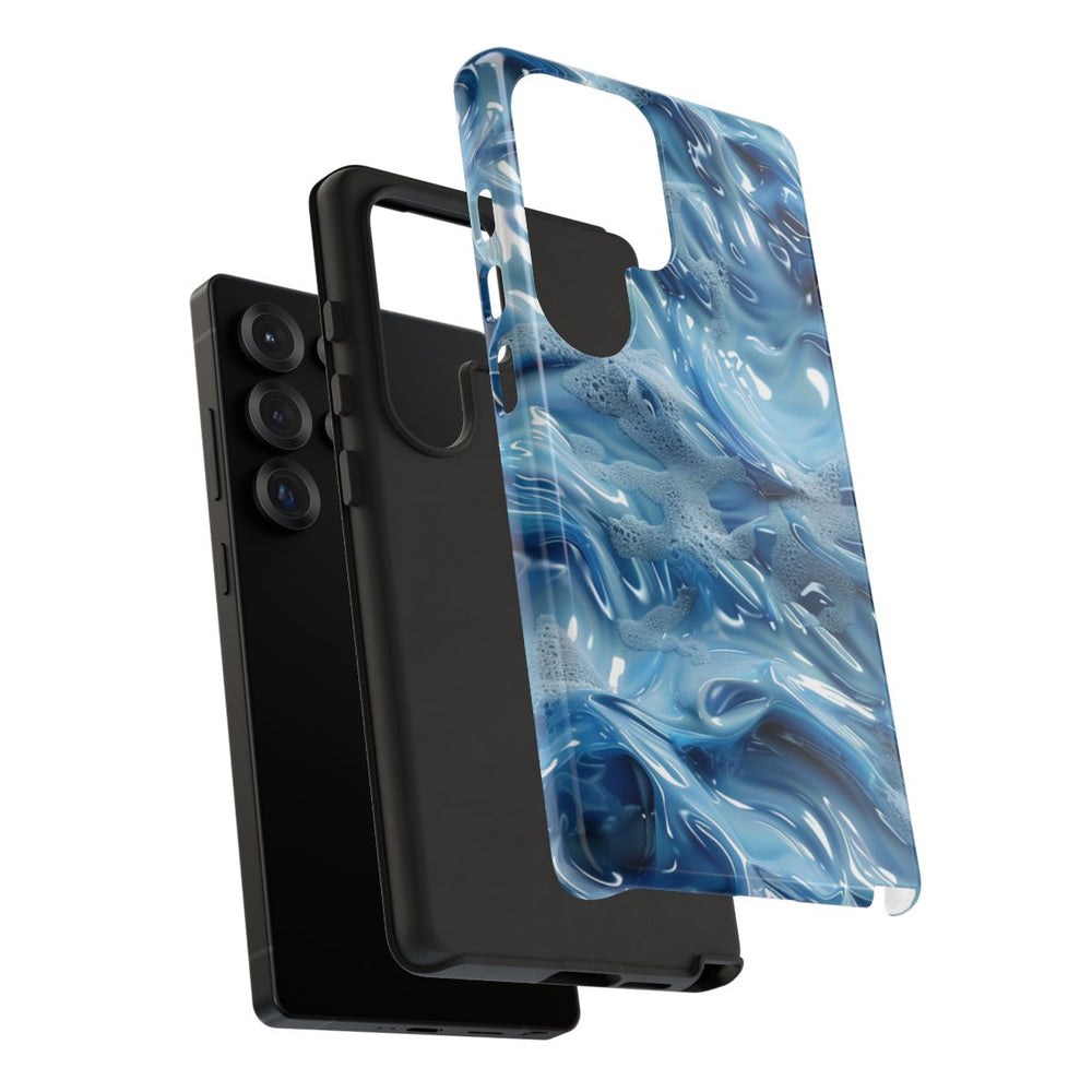 Blauw Abstract Golvend Patroon
