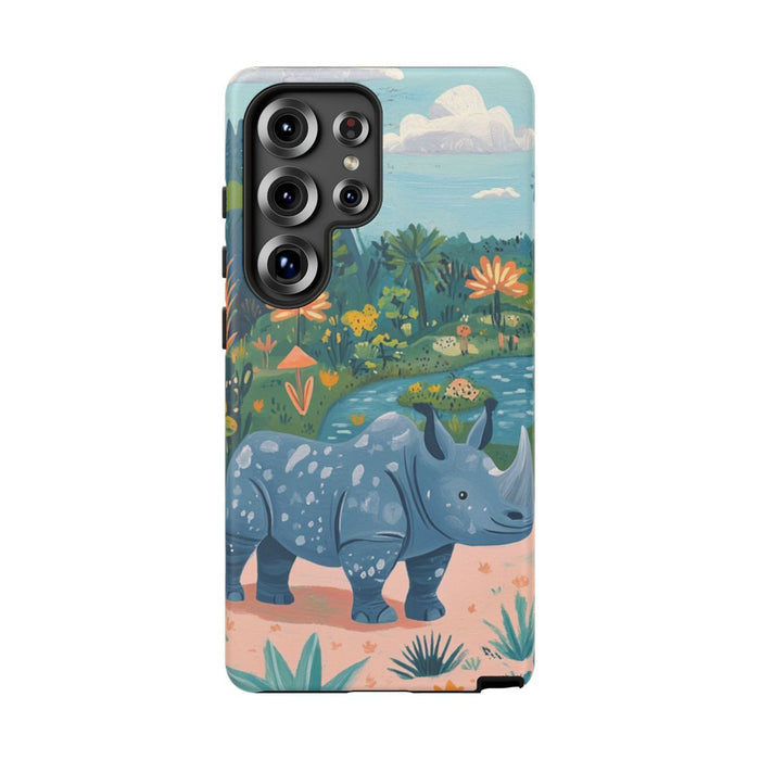 Blauw Neushoorn Illustratie