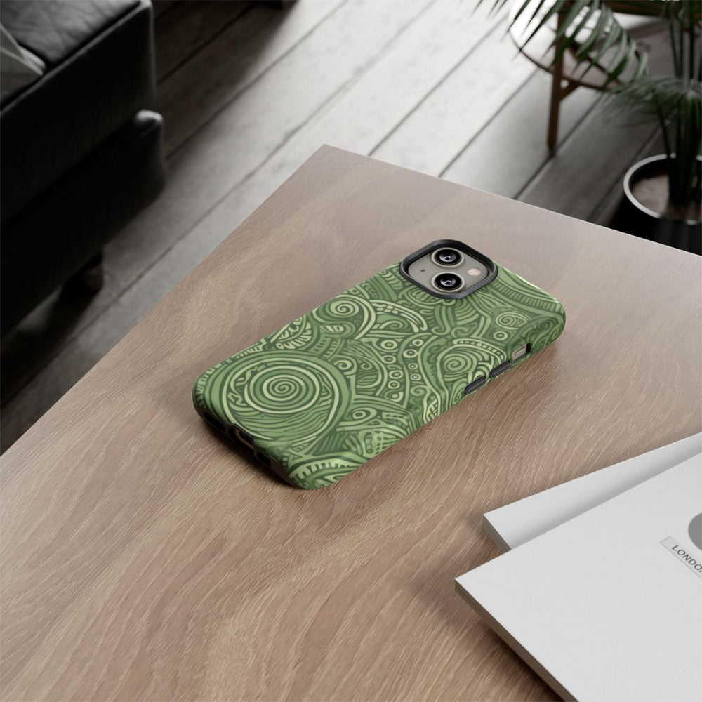 Abstract Groen Tribal Doodle Patroon