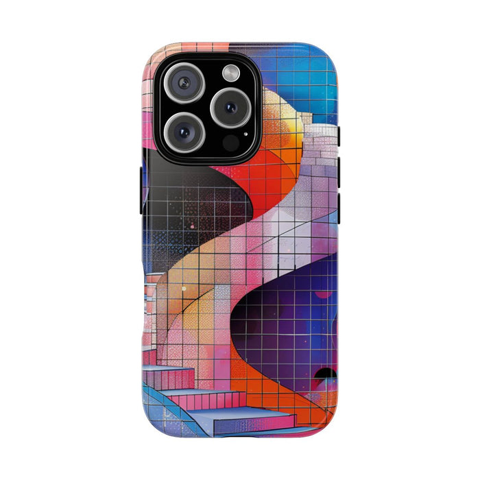Kleurrijke Abstracte Spiraaltrap met Mozaïekpatroon