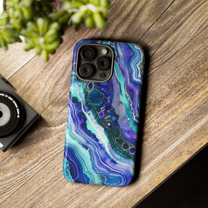 Blauw en Paars Geode-Wervelpatroon