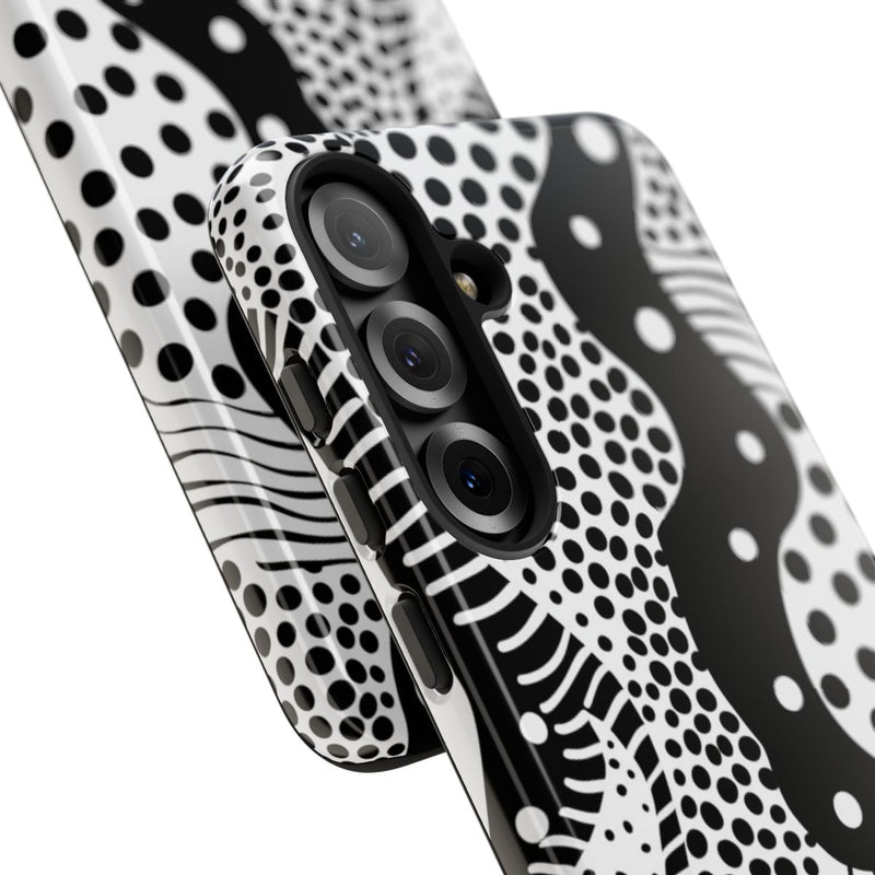 Zwart-Wit Abstract Stippenpatroon