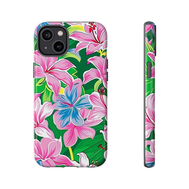 Roze en Blauwe Bloemenprint