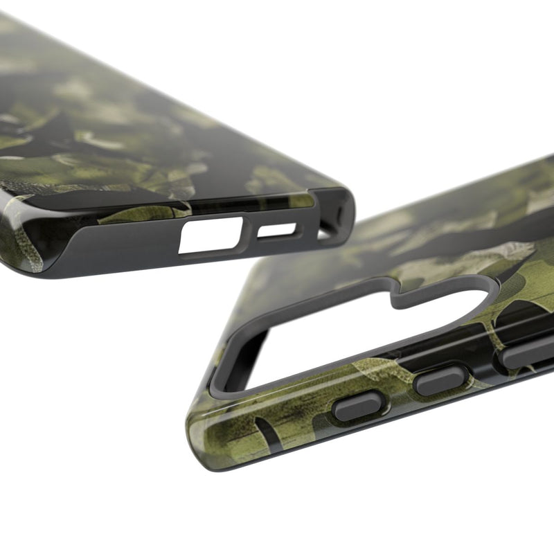 Groen Camouflagepatroon met Zwarte Abstracte Vormen
