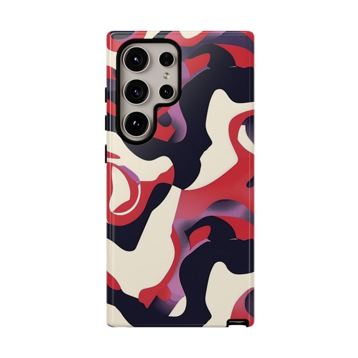 Abstract Rood-Zwart-Crème Patroon