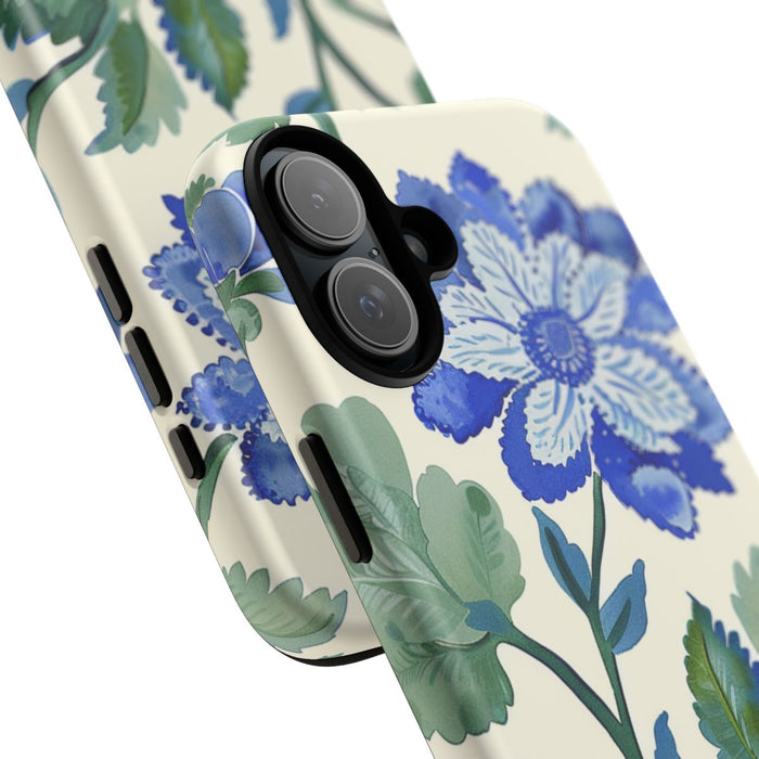 Blauw Waterverf Bloemenpatroon