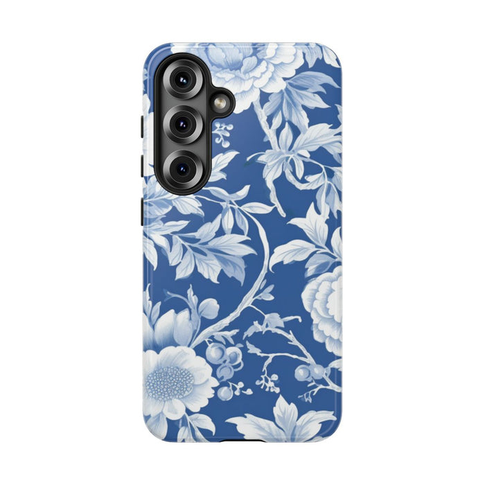 Blauw-Wit Bloemenpatroon