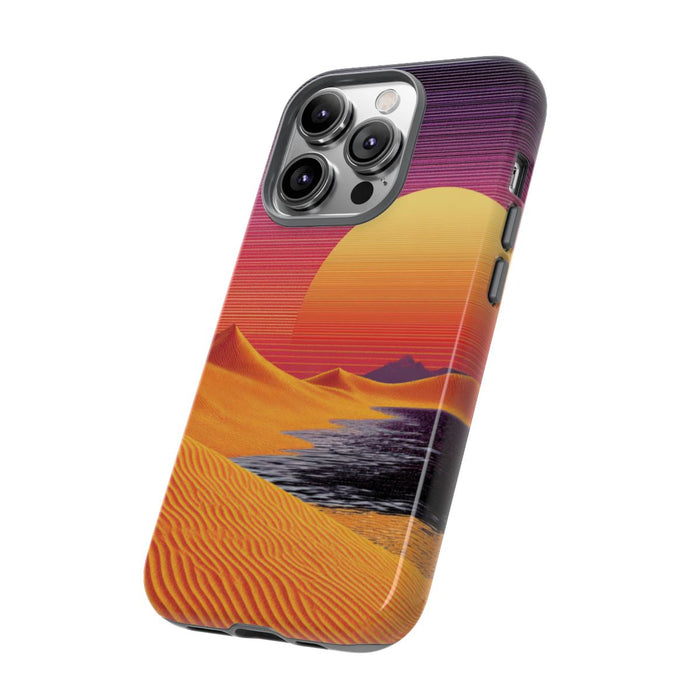 Zonsondergang boven Oranje Zandduinen met Retro Zon