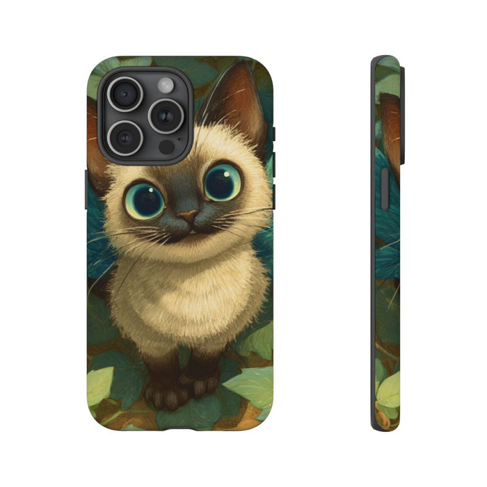 Schattige Siamese Kitten met Blauwe Vleugels
