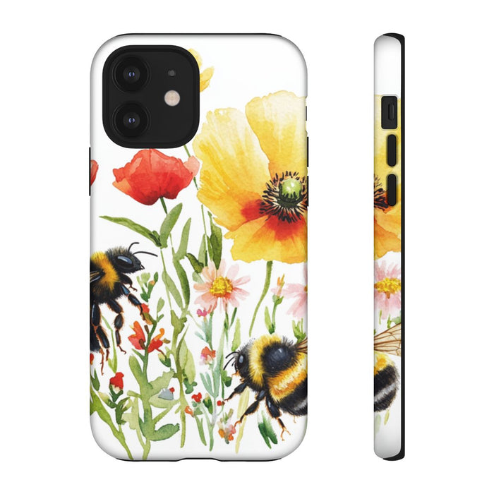 Aquarel Hommels en Wilde Bloemen