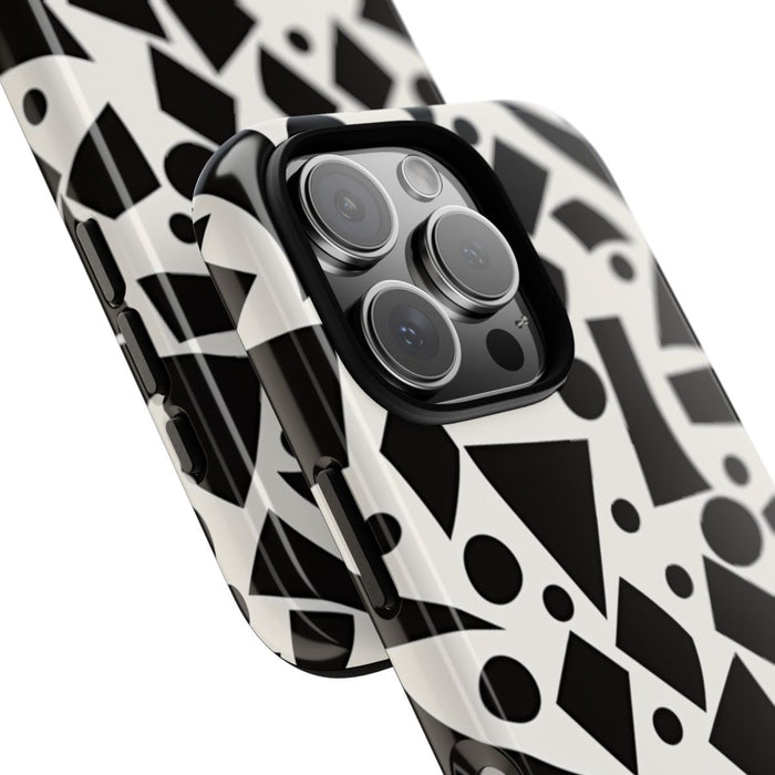 Zwart-Wit Geometrisch Abstract Patroon