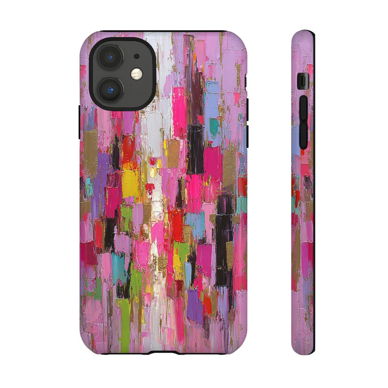 Levendige Abstracte Kleurenblokken met Gouden Accenten