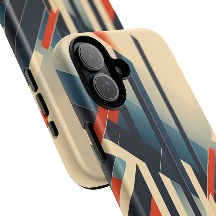 Geometrisch Abstracte Lijnen in Oranje en Blauw
