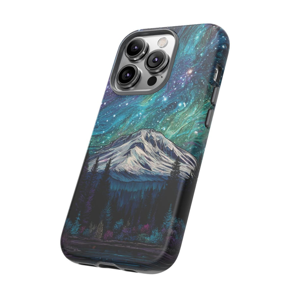 Psychedelische Nachtelijke Hemel boven Bergen