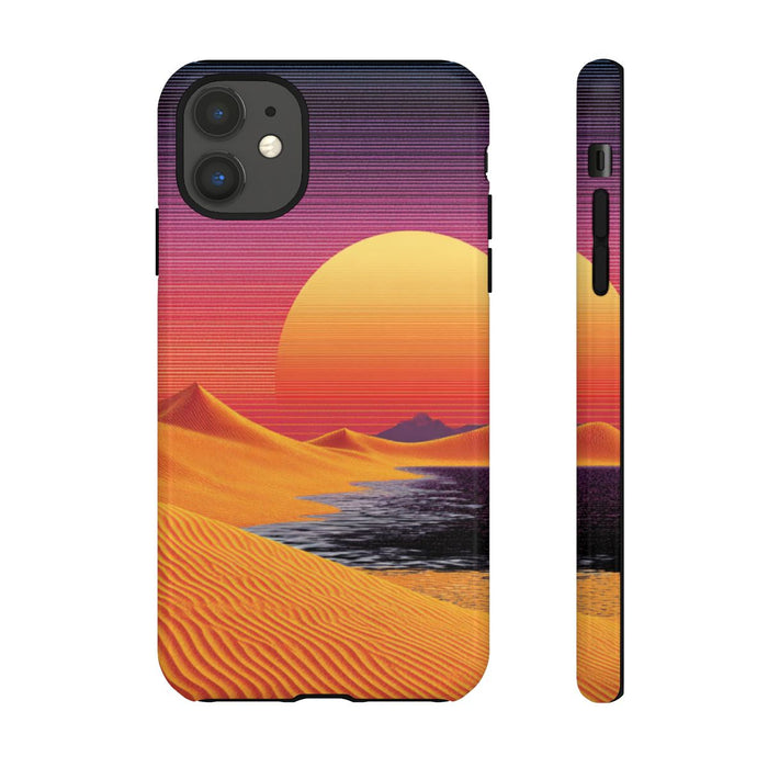 Zonsondergang boven Oranje Zandduinen met Retro Zon