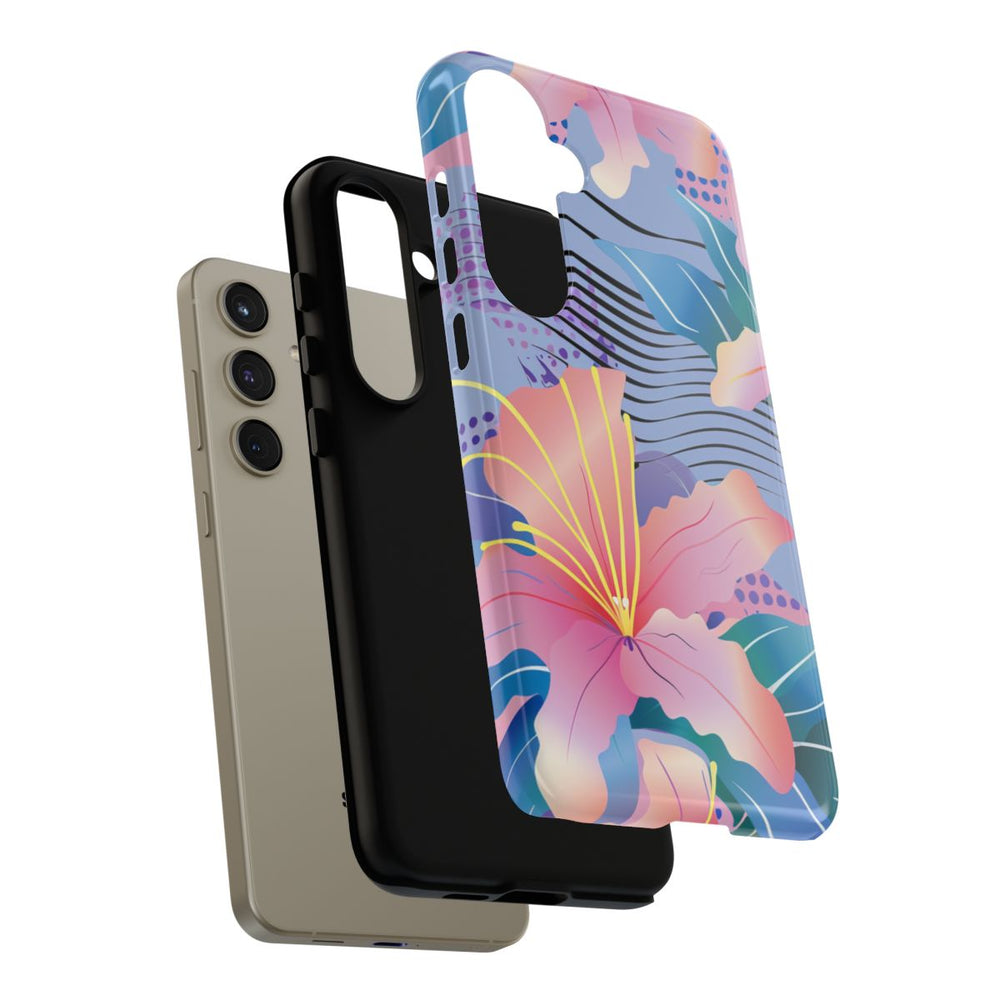 Roze Bloemenpatroon met Abstracte Accenten
