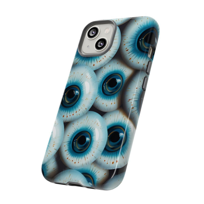 Glanzend Hoesje met Blauw Oogpatroon