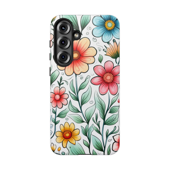 Kleurrijk Bloemenpatroon met Bladeren