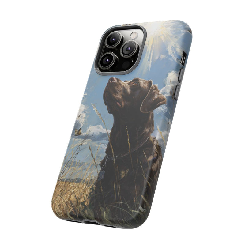 Chocoladekleurige Labrador met Vlinders in Veld