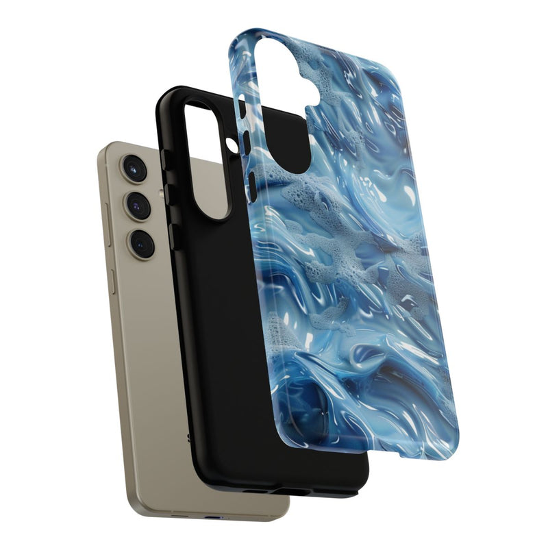 Blauw Abstract Golvend Patroon