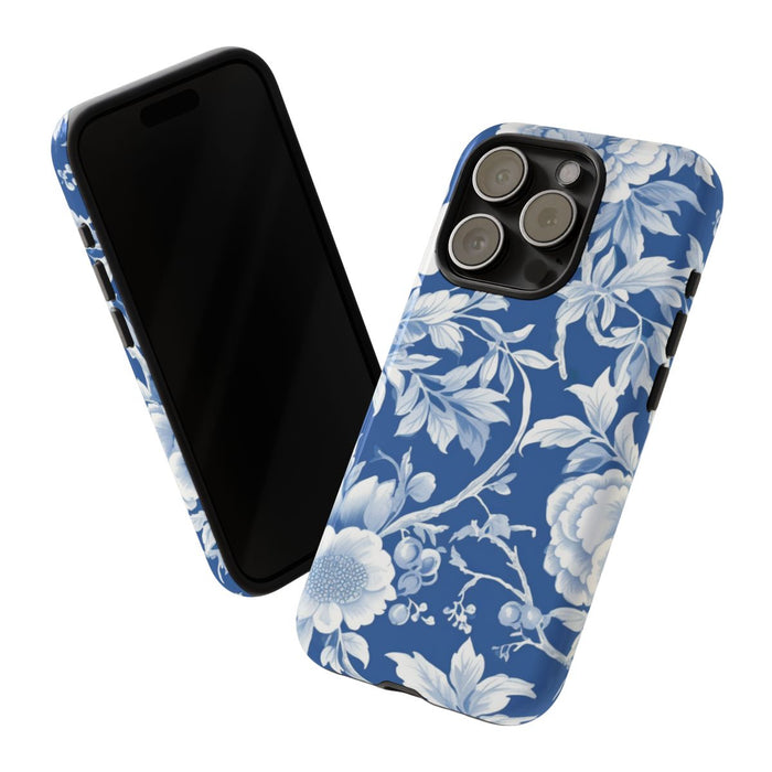 Blauw-Wit Bloemenpatroon