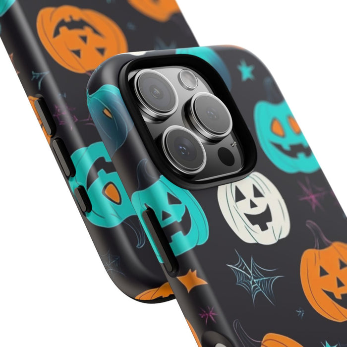 Vrolijk Gekleurde Halloween Pompoenen Patroon