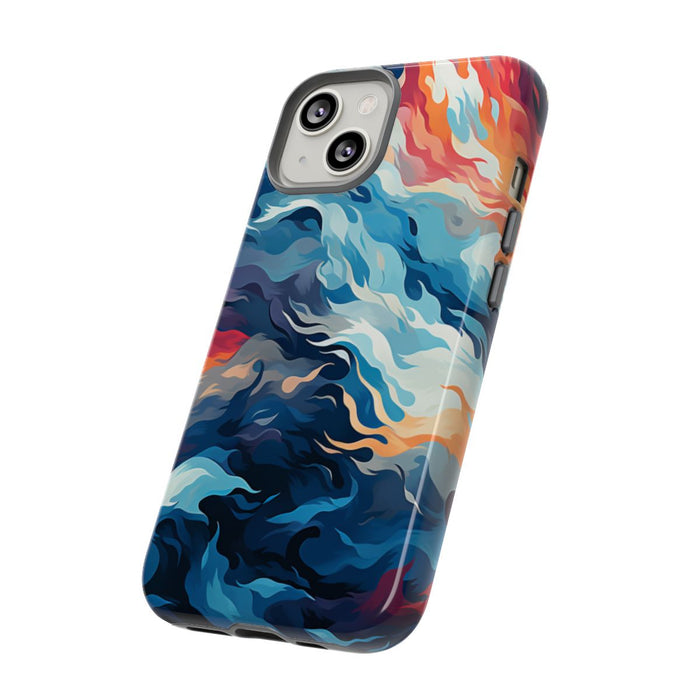 Abstracte Oceaangolven met Vurige Kleuren