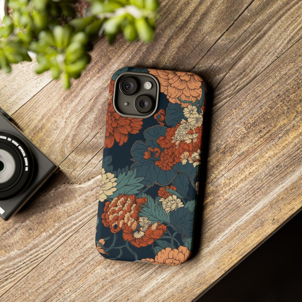 Vintage Bloemenpatroon in Warme Kleuren