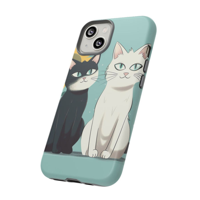 Twee Cartoonkatten met Zonnebloem