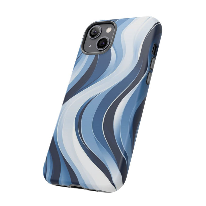 Modern Blauw Golfpatroon