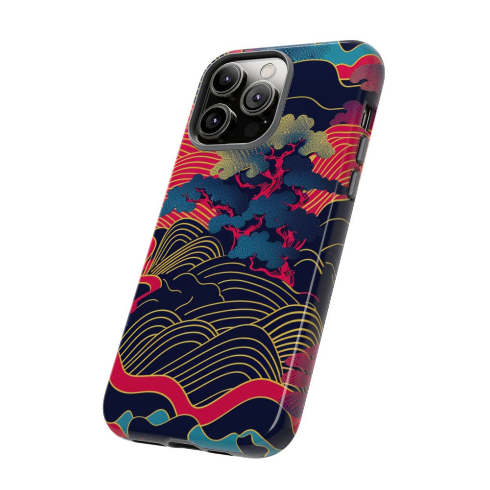 Neon Japanse Landschapspatroon