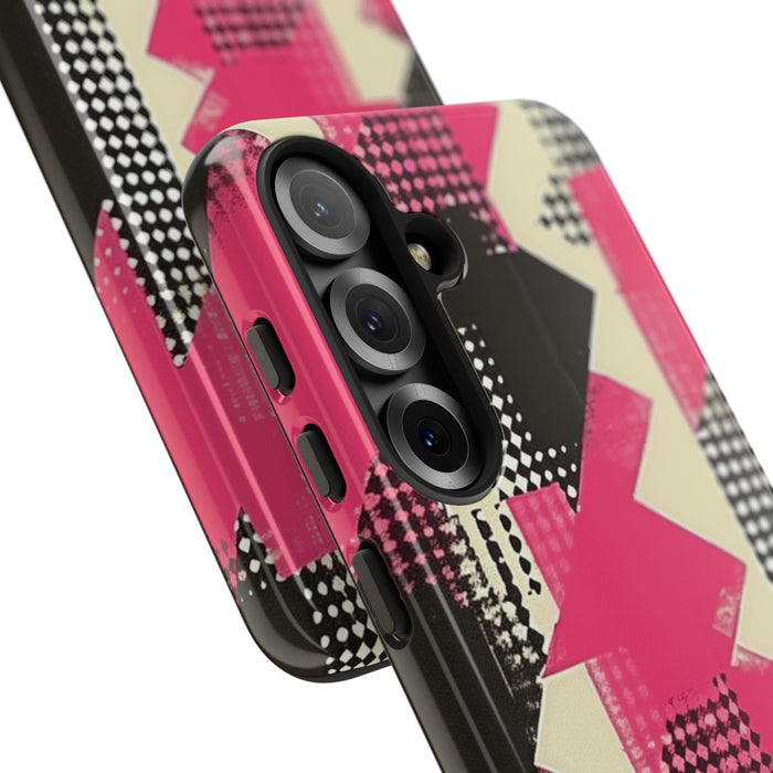 Roze en Zwart Abstract Geometrisch Patroon