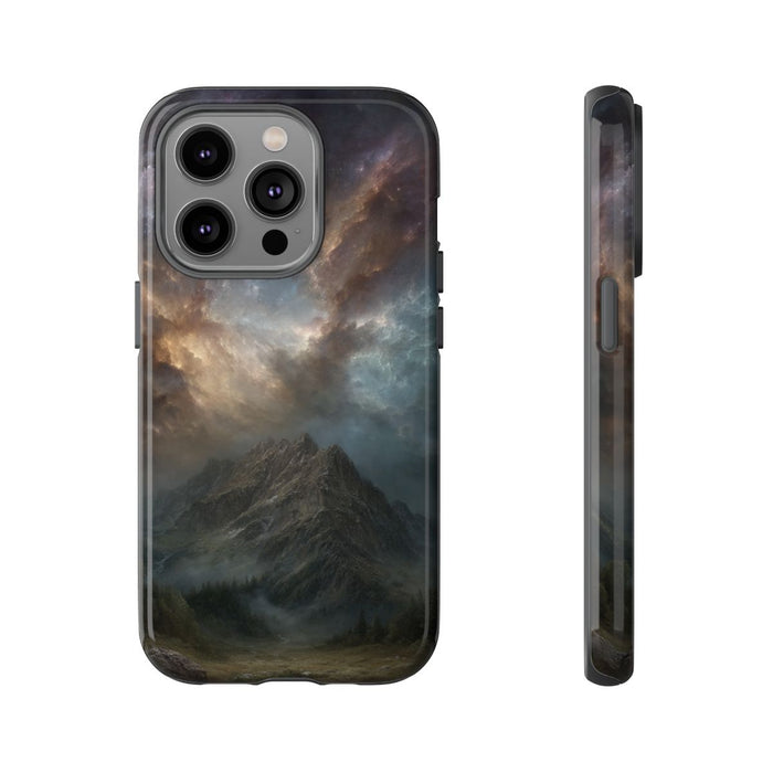 Majestueuze Bergtop Onder Indrukwekkende Nachtlucht