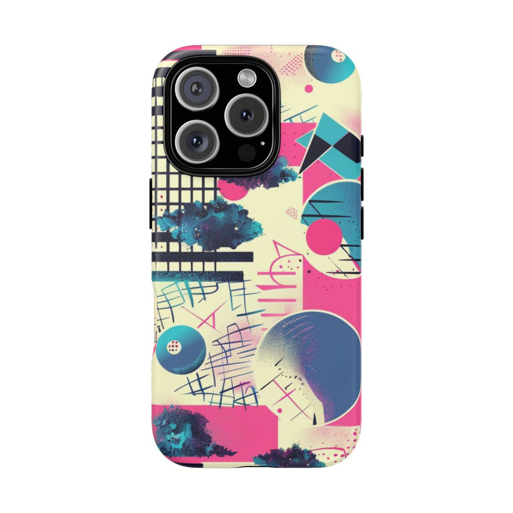 Abstract Geometrisch Patroon in Roze en Blauw