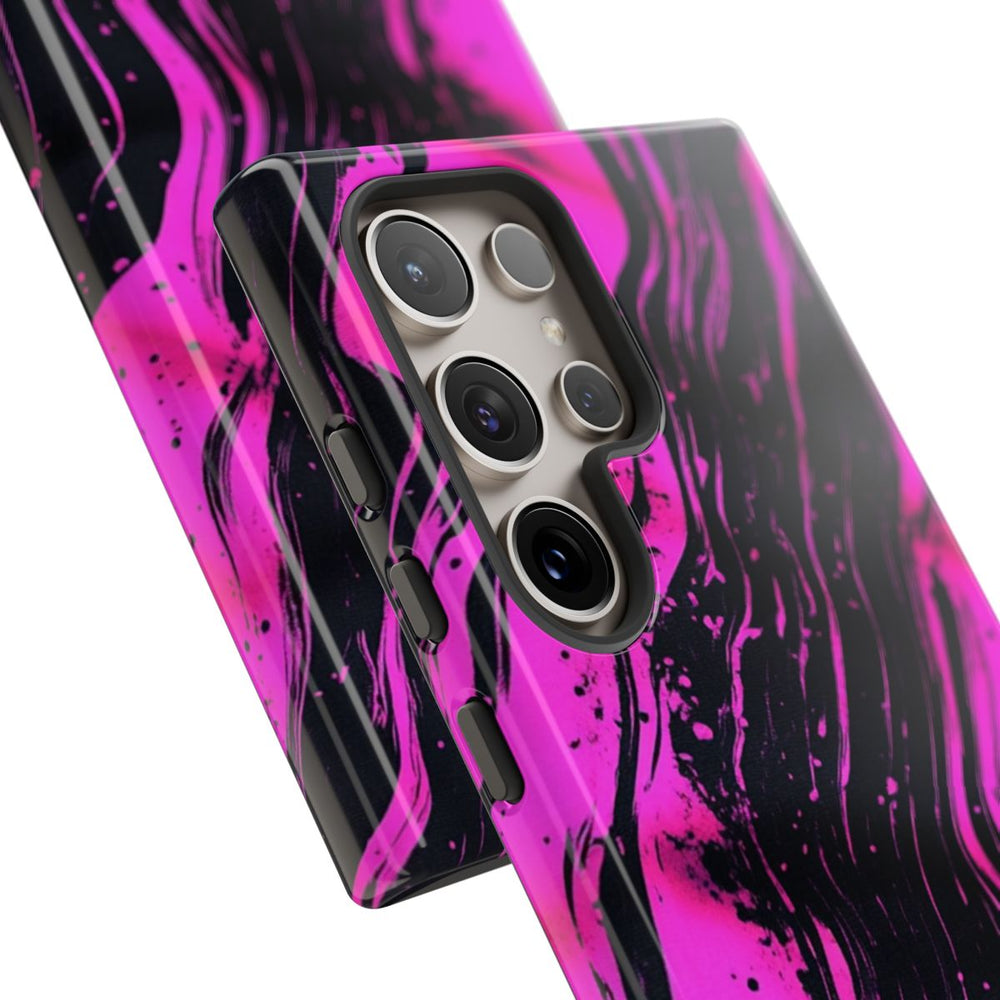 Neonroze en Zwart Abstract Patroon