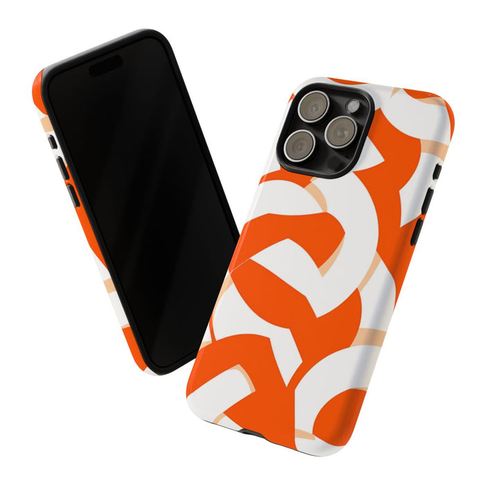 Oranje en Wit Geometrisch Patroon